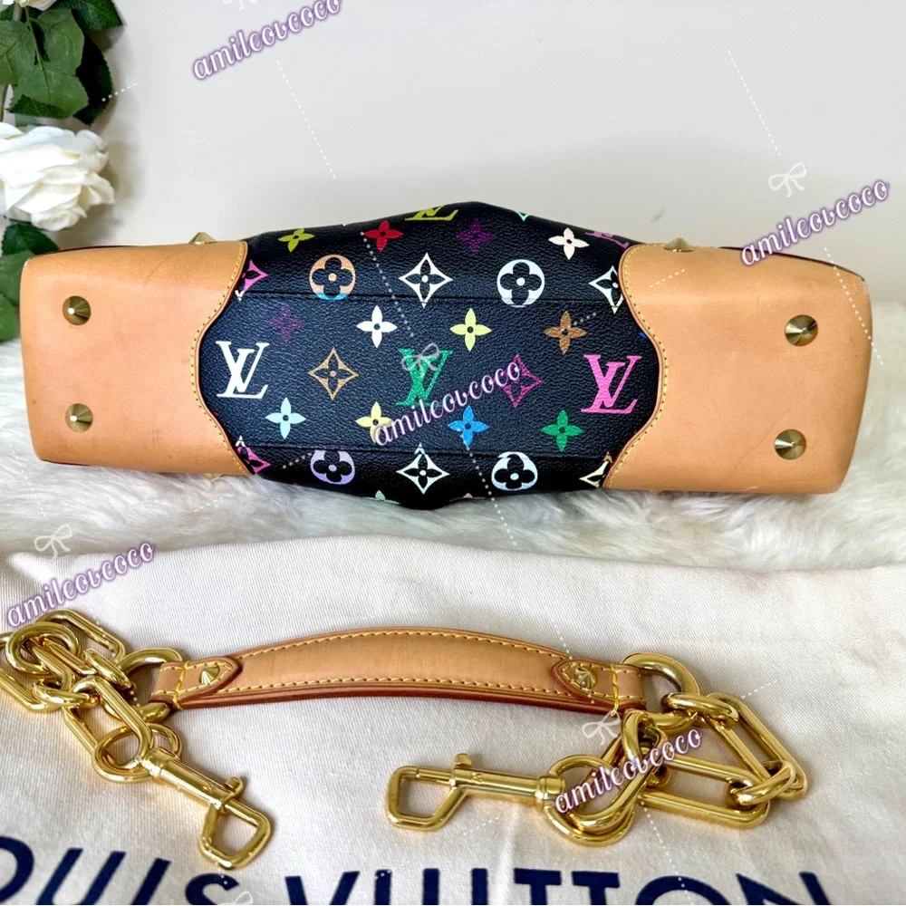 Louis Vuitton Judy MM Handbag Monogram Multicolor Leather Noir Black - Picture 6 of 16